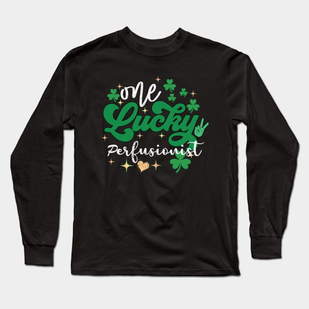 one lucky Perfusionist clover simplistic st patricks Long Sleeve T-Shirt by NIKA13